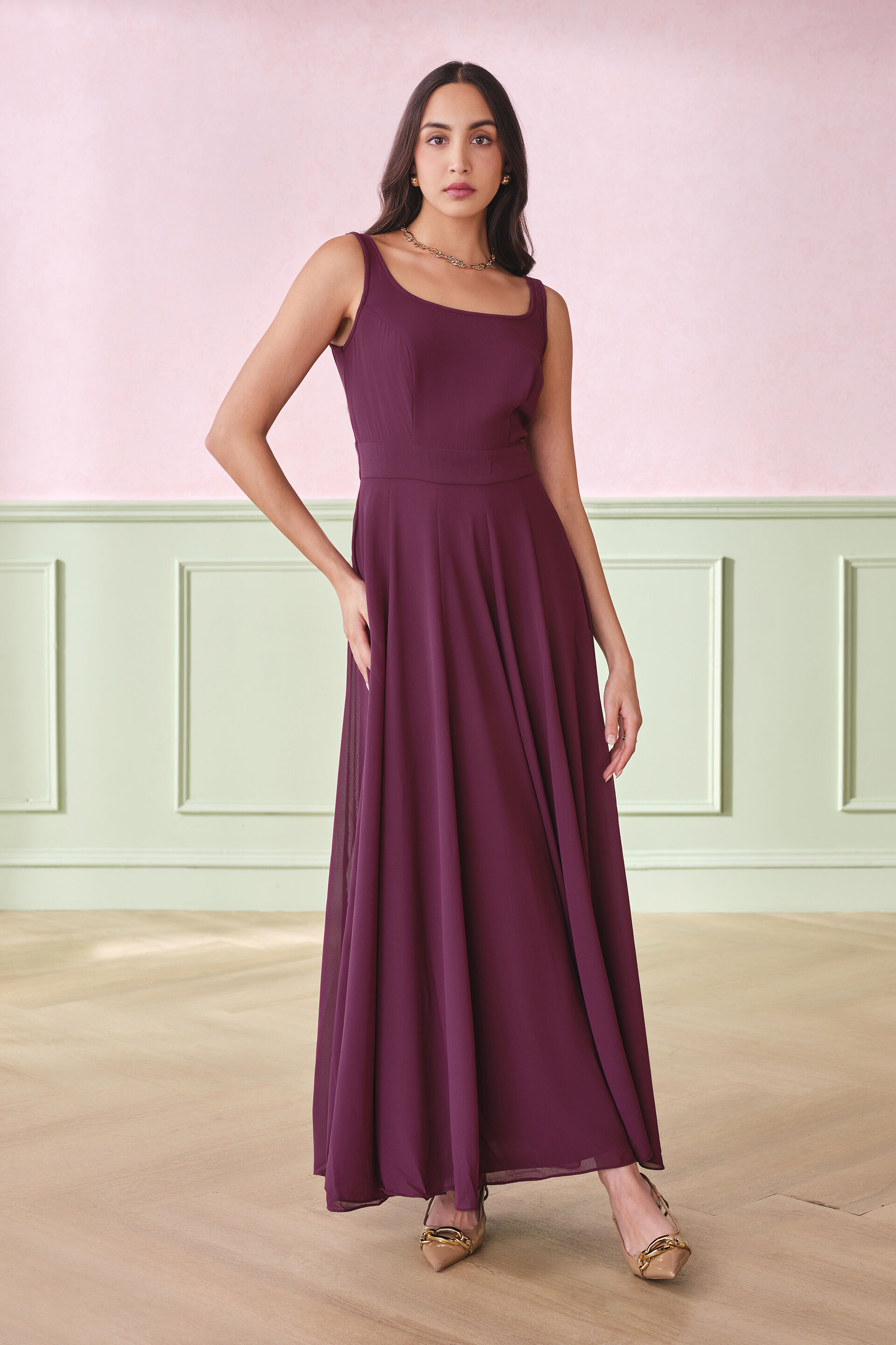 Dear Jane Wine Maxi Dress, Wine, image 2